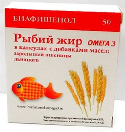 Биафишенол рыбий жир с маслом зародышей пшеницы и льна
