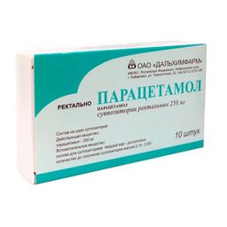Парацетамол (свечи), 250 мг, суппозитории ректальные, 10 шт., Дальхимфарм