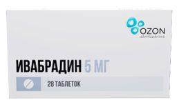 Ивабрадин, 5 мг, таблетки, покрытые пленочной оболочкой, 28 шт.