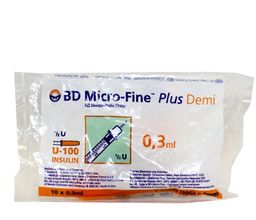Шприц инсулиновый с несъемной иглой BD Micro-Fine Plus Demi U-100