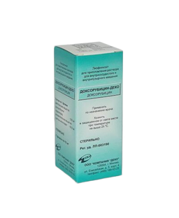 Доксорубицин-ДЕКО, 10 мг, лиофилизат для приготовления раствора для внутрисосудистого и внутрипузырного введения, 1 шт.