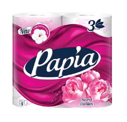 Papia Туалетная бумага 3х-слойная белая
