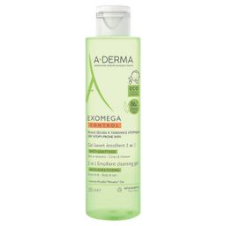 A-Derma Exomega смягчающий очищающий гель 2 в 1 для тела и волос