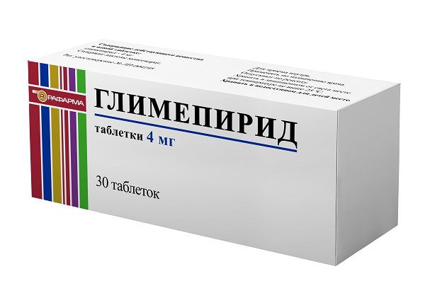 Глимепирид, 4 мг, таблетки, 30 шт., Рафарма