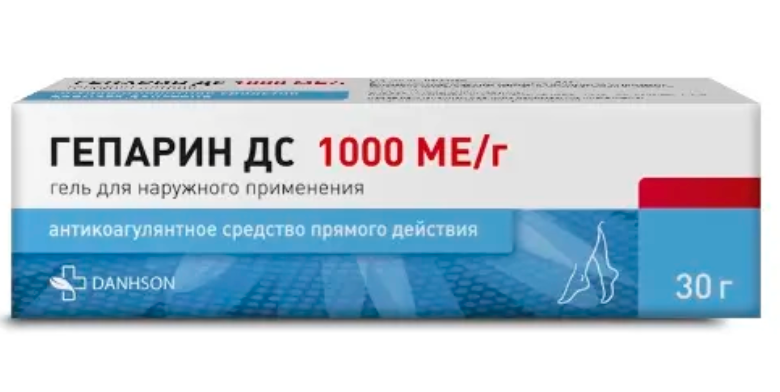 Гепарин ДС, 1000 МЕ/г, гель для наружного применения, 30 г, 1 шт.