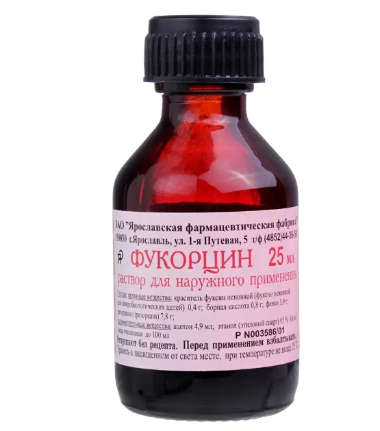 Фукорцин, раствор для наружного применения спиртовой, 25 мл, 1 шт., Ярославская фармфабрика