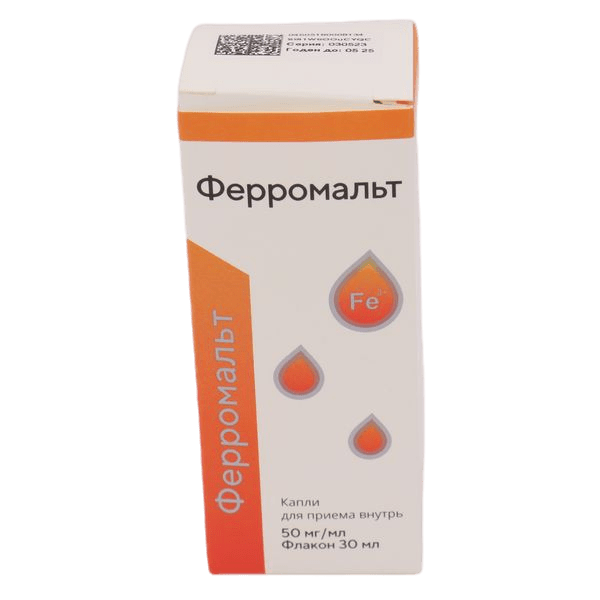 Ферромальт, 50 мг/мл, капли для приема внутрь, 30 мл, 1 шт.