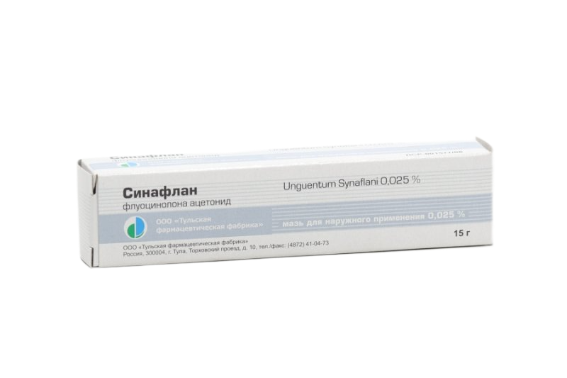 Синафлан, 0.025%, мазь для наружного применения, 15 г, 1 шт., Тульская фармацевтическая фабрика