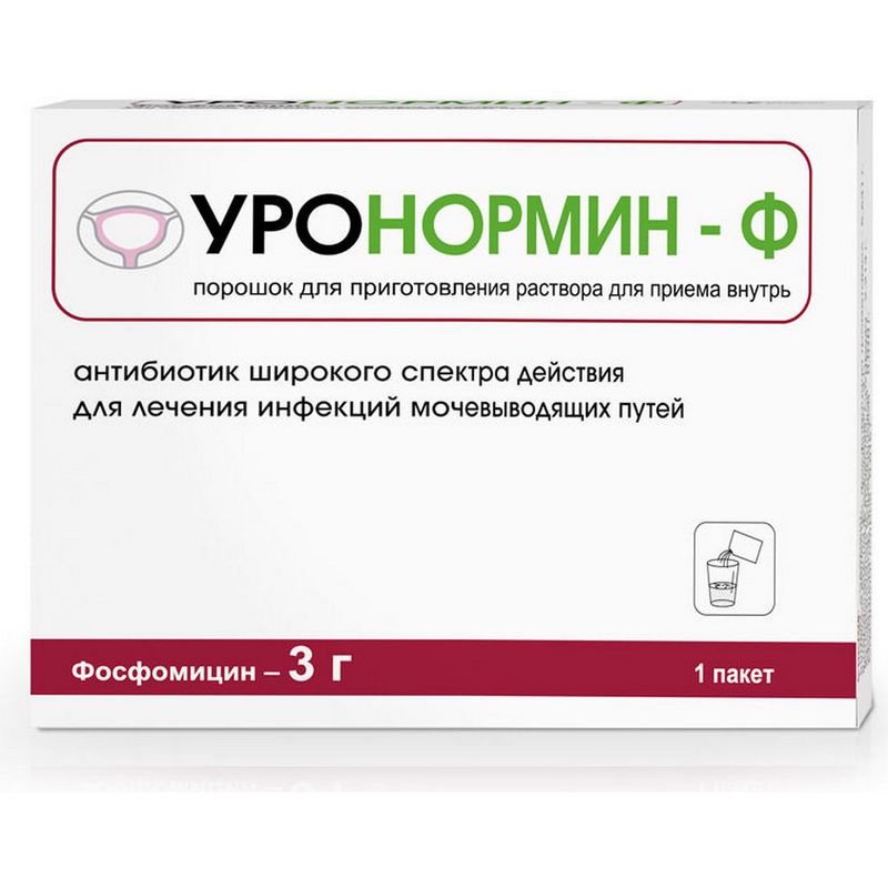 Уронормин-Ф, 3 г, порошок для приготовления раствора для приема внутрь, 1 шт.
