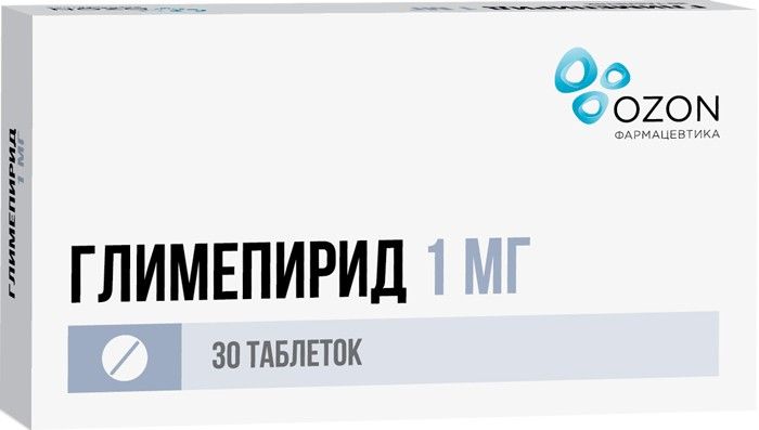 Глимепирид, 1 мг, таблетки, 30 шт.