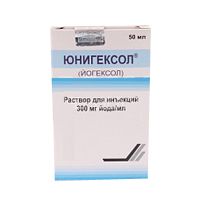 Юнигексол, 300 мг йода/мл, раствор для инъекций, 50 мл, 1 шт.