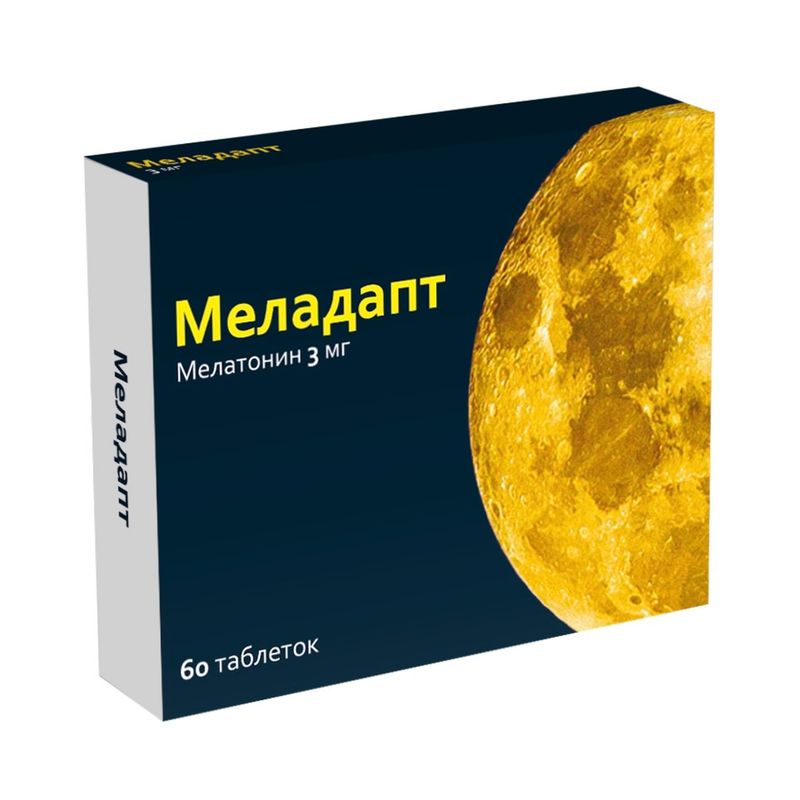 Меладапт, 3 мг, таблетки, покрытые пленочной оболочкой, 60 шт.